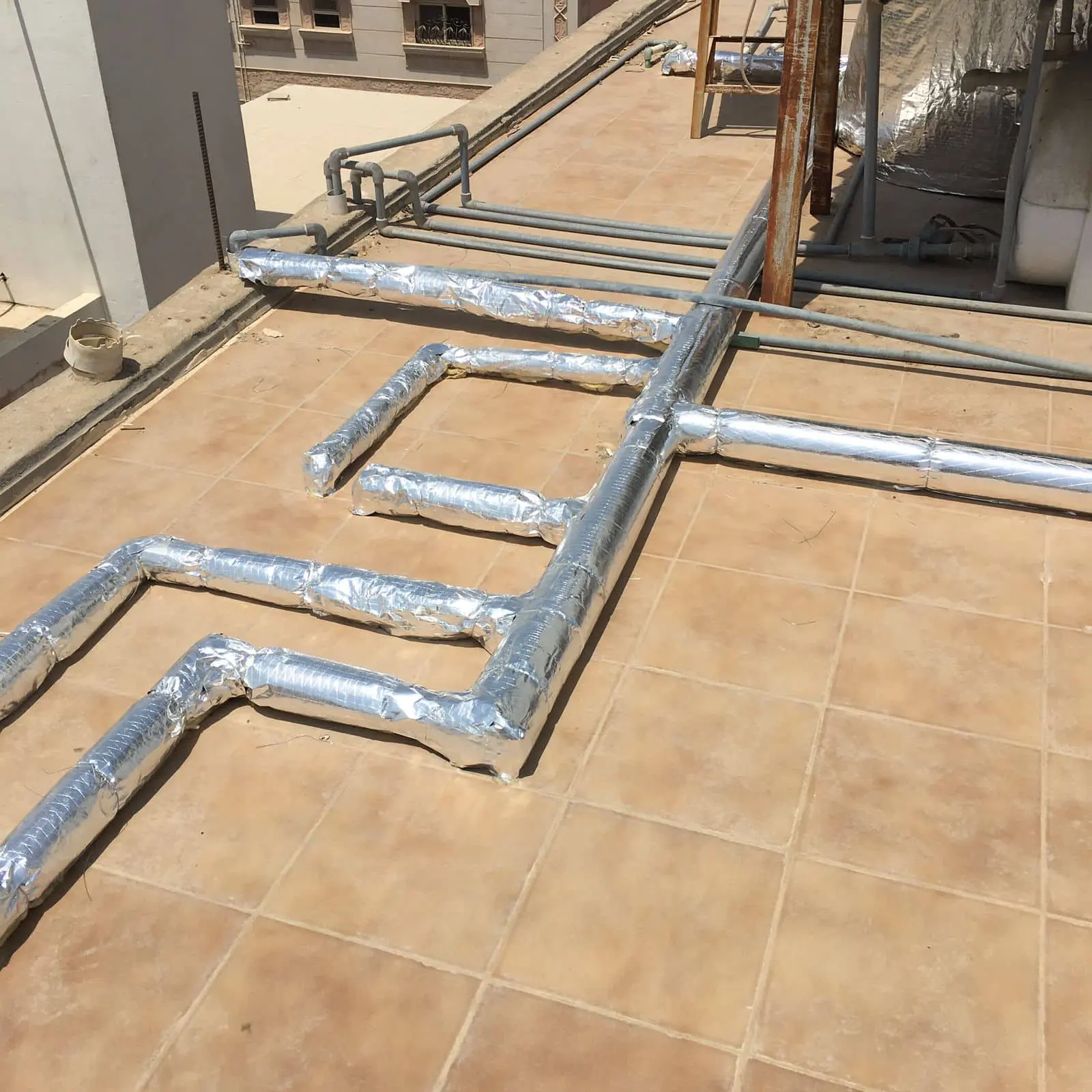 AC pipe insulation with foam