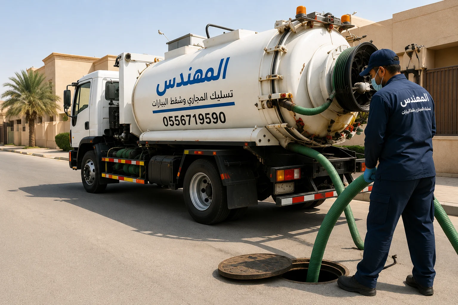 تنظيف البالوعات والمناهيل بالخرج