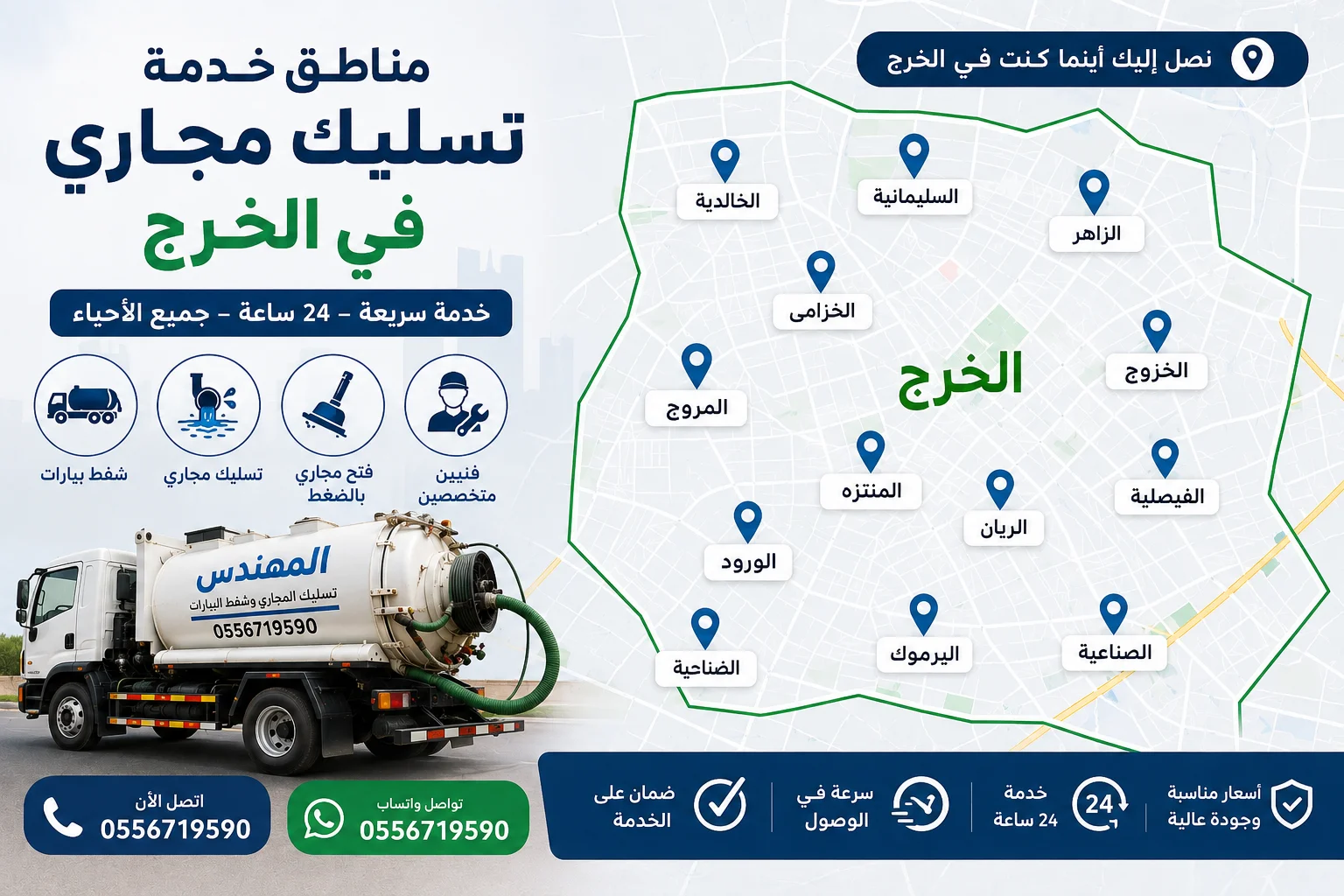 مناطق تسليك مجاري بالخرج